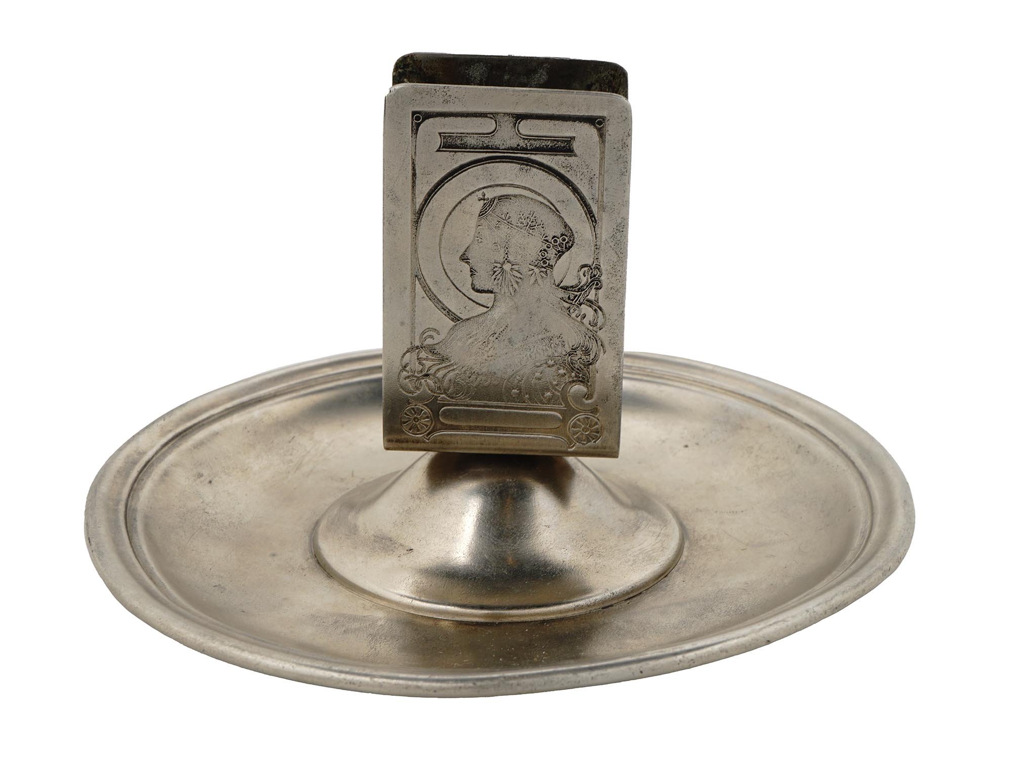 ART NOUVEAU ASHTRAY & MATCH HOLDER ALPHONSE MUCHA PIC-1